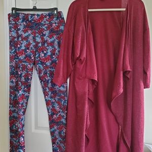 Lularoe TC Leggings with Lrg Shirley NEW W/OUT TAG